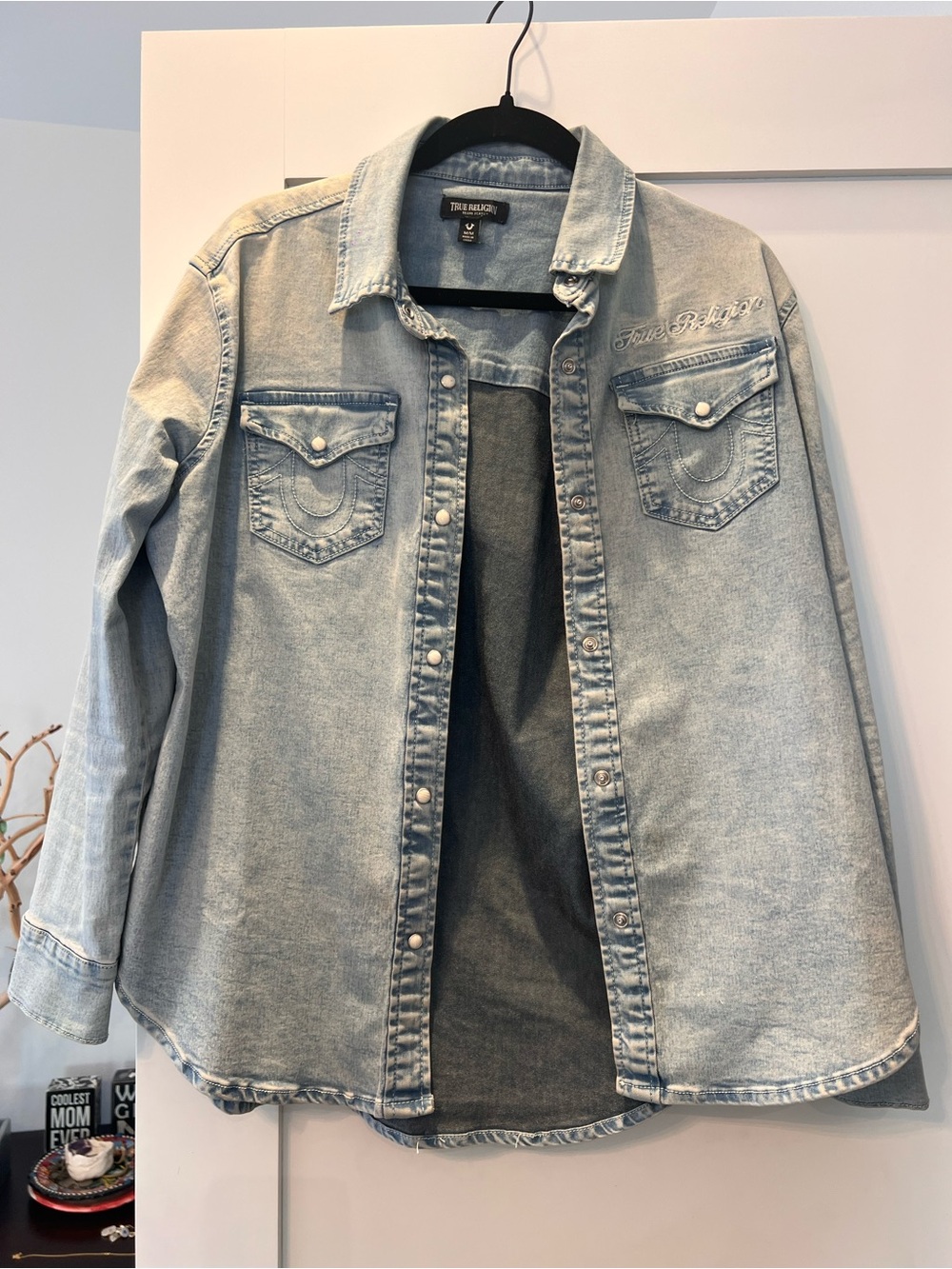 True Religion Pale Blue Denim Shirt Jacket